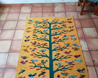 Authentic Zapotec Rug (Tree Of Life) *Tree Of Life* ~Unique~ 100% Wool and Natural Dyes