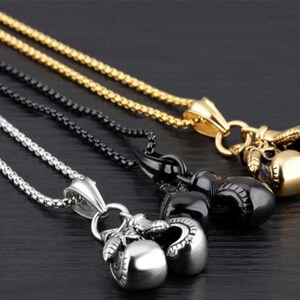 Steel Boxing Gloves Necklace