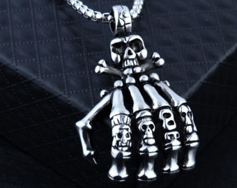 Skull Claw Stainless Steel Necklace