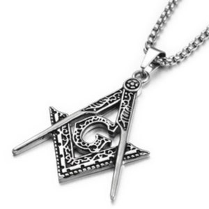 Silver Masonic Mason Pendant Necklace