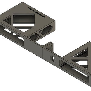 May include: A grey metal rack with two open compartments. The rack has a label that reads "USB-1/RU MICROMOUNT".