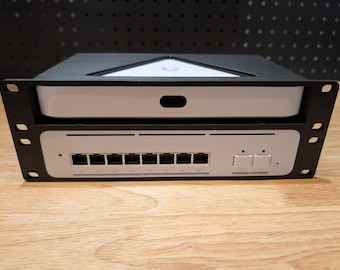 10 Inch 2RU Rack Mount for Ubiquiti Unifi Cloud Gateway Fiber and Pro XG 8 POE Switch