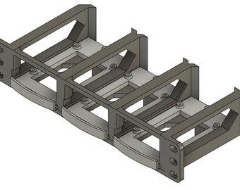 May include: A metal rack with four slots for holding hard drives. The rack is made of dark grey metal and has a silver finish. The slots are designed to hold hard drives securely in place.