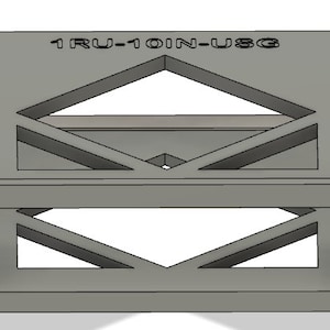 May include: A gray metal plate with a rectangular cutout and a smaller rectangular cutout above it. The smaller cutout has a diamond-shaped pattern. The text "1RU-10IN-U8G" is printed on the top of the plate.