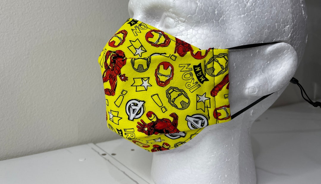 Iron Man Face Mask Four Layers 100 Cotton Washable and Etsy