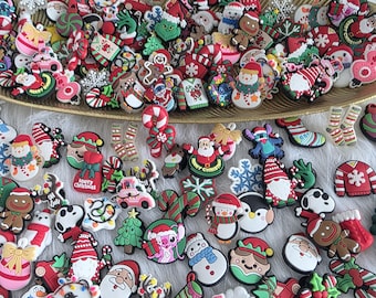 Christmas Shoe Charms 8-Pack: Holiday Shoe Accessories