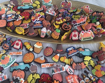 Fall Shoe Charms: Assorted 8-Pack Shoe Accessories