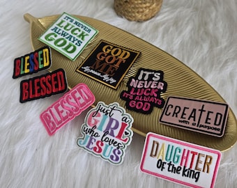 Parche termoadhesivo bordado "Fe": Inspiración de fe, Dios me ayudó