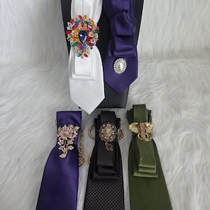 Womens Ties With Brooch - Etsy display picture 2