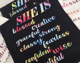 She Is Inspirational Tie-Dye Unisex T-Shirt/Sweatshirt, Empowerment Shirt for Women & Girls