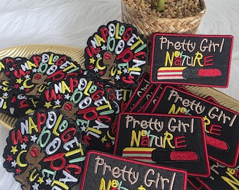 Unapologetically Dope and Pretty Girl by Nature Iron-On Patches, Statement Patches