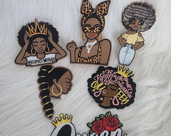 Black Girl Magic Iron-On Patch Set (6 Pack)