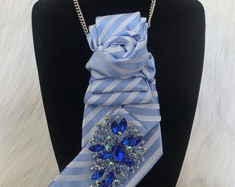 Handcrafted Necktie Brooch Necklace, Women's Necktie