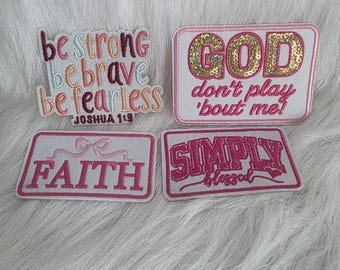 Faith Embroidered Iron-On Patches