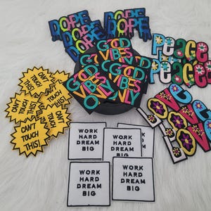 Assorted Embroidered Iron-Patch, Positive Words Iron-Patch