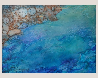 ALCOHOL INK #15  Beach Glass