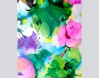 ALCOHOL INK #2 Color Splash-Original Handmade Art, Multicolor Wall Art, Contemporary Modern Art, Alcohol Ink Prints