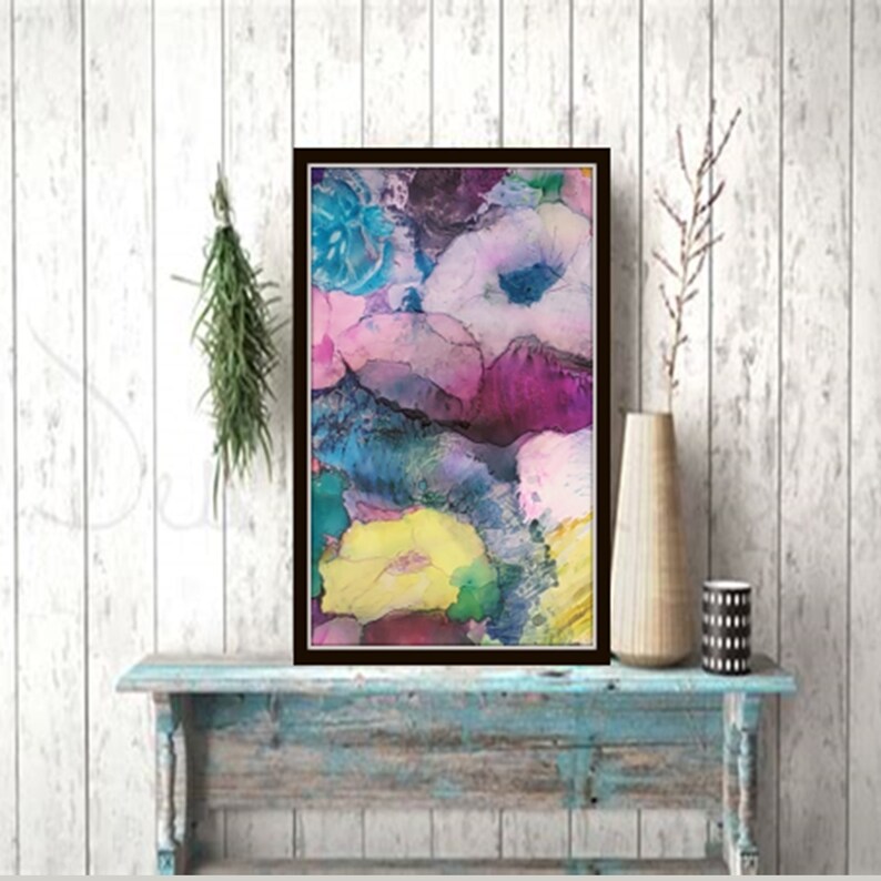 ALCOHOL INK 25-Original Handmade Art, Multicolour Wall Art, Contemporary Modern Art, Alcohol ink painting image 4