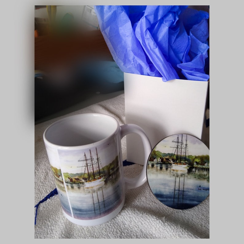 MUG & COASTER Sublimated with Original Hand Painted Watercolors image 10