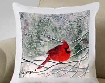 PILLOW SHAM / Hand Sewn /7 Different - Original - Hand Painted - Watercolor - Print - Both Sides