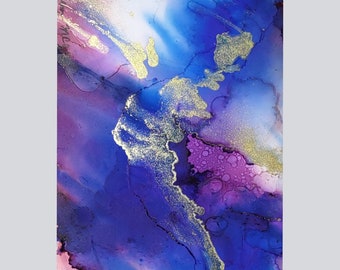 ALCOHOL INK #12 Original Handmade Art, Multicolour Wall Art, Contemporary Modern Art, Alcohol Ink Prints