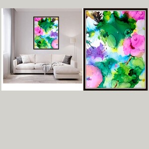 ALCOHOL INK 25-Original Handmade Art, Multicolour Wall Art, Contemporary Modern Art, Alcohol ink painting image 3