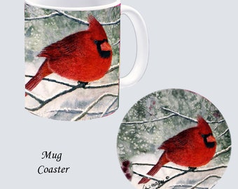 MUG & COASTER -Sublimated with Original Hand Painted Watercolors