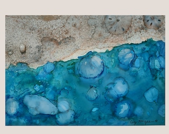 ALCOHOL INK #5 Beach Glass#5