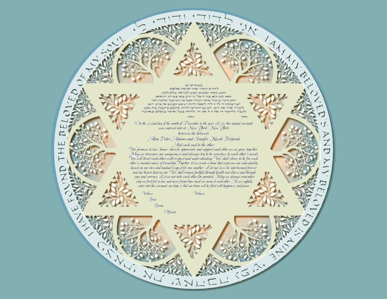 TORAH/DIGITAL Art Ketubah Decorated Jewish Marriage Contracts image 7