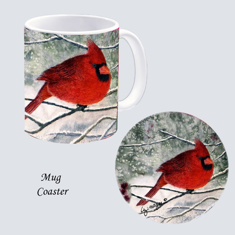 MUG & COASTER Sublimated with Original Hand Painted Watercolors Welcomed Guest #15