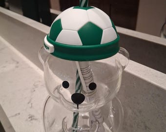 2026 Starbucks FIFA World Cup Bearista Bear Straw Cup With Football Cap Lid 20oz