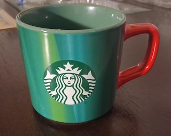 Starbucks groen en rood, 11 fl oz keramische koffiemok NIEUW