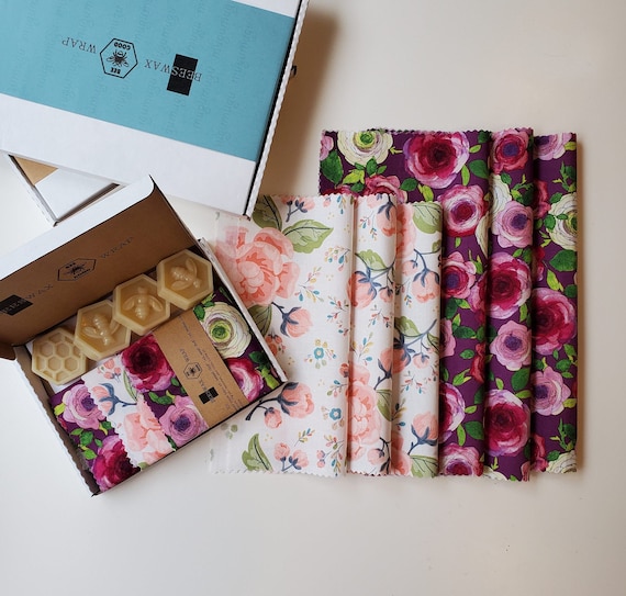 DIY Beeswax Wrap Kit. Zero Waste Kitchen Wraps Kit. Makes 4 Large
