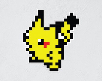 Pokemon Decal/Sticker 8-Bit Trainer with Pikachu