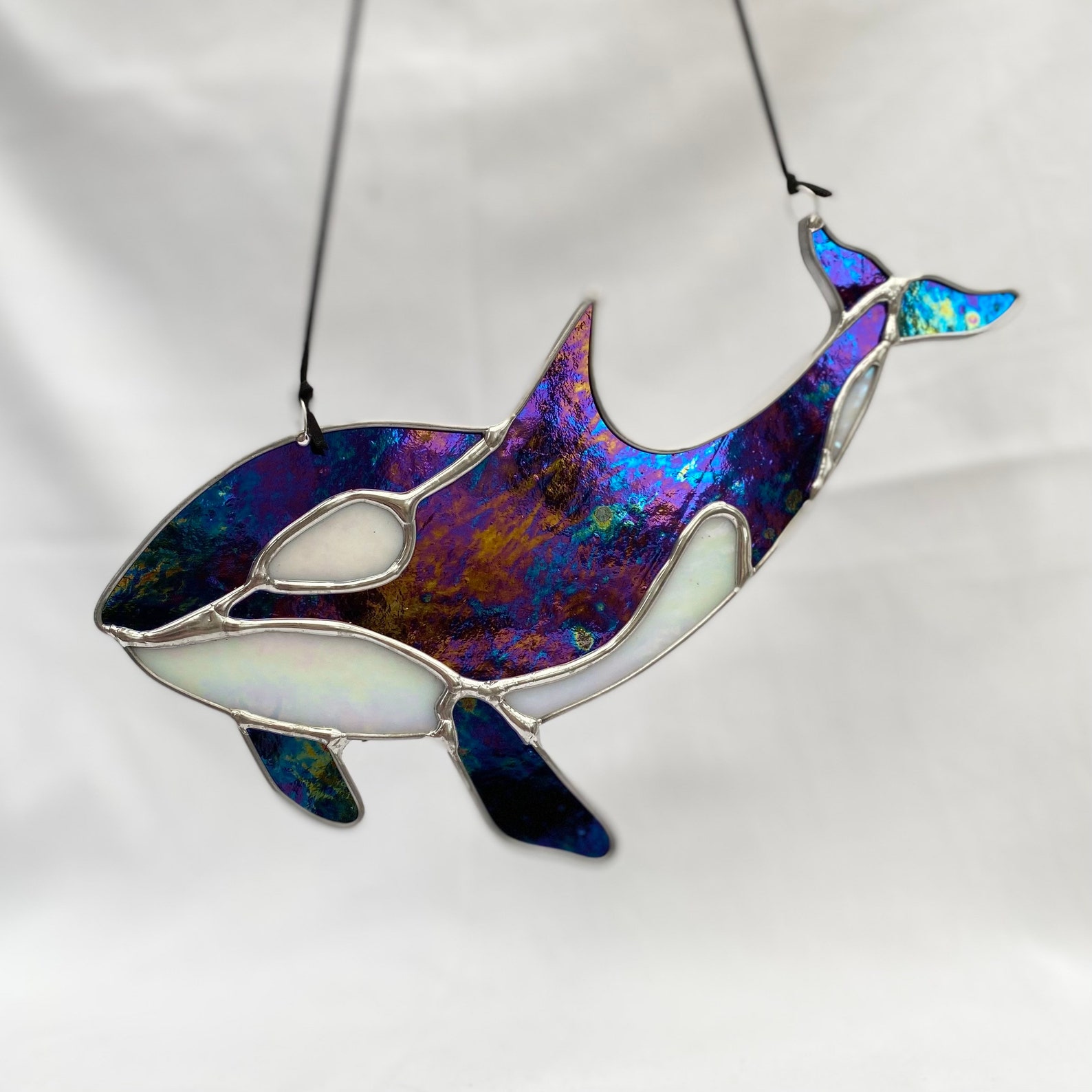 Stained Glass Killer Whale Suncatcher Etsy