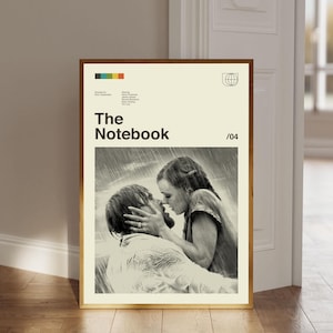 The Notebook Poster, The Notebook Digital Download, Mid Century Modern Art, Movie Print Art, Retro Poster, Home Decor, Digital Print