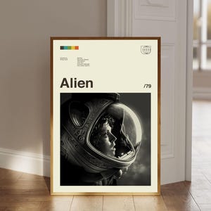 ALIEN Movie Poster, Ridley Scott Film, ALIEN Poster, Mid Century Modern Art, Retro Poster, Home Decor, Digital Print, , Digital Download