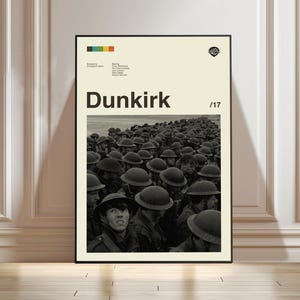 Dunkirk - Chirstopher Nolan Poster, Dunkirk Retro Poster, Movie Fan Gift, Mid Century Modern Art, Retro Poster, Wall Decor, Gift for Fan