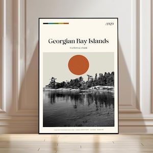 Georgian Bay Islands National Park Poster, Canada Travel Poster, Georgian Bay Islands Landscape Print, Georgian Bay Islands Wall Art