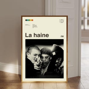 La Haine Poster, La Haine Retro Poster, Vincent Cassel Poster, Mid Century Modern Art, Retro Poster, Wall Decor