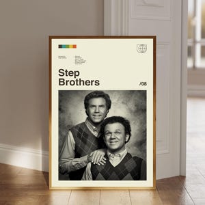 Step Brothers Poster, Step Brothers Digital Download, Mid Century Modern Art, Retro Poster, Vintage Poster, Home Decor, Digital Print