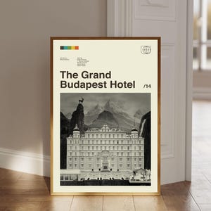 The Grand Budapest Hotel Poster, Movie Digital Download, Mid Century Modern Art, Movie Print Art, Retro Poster, Home Decor, Digital Print