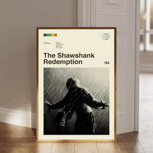 The Shawshank Redemption Poster, Digital Download, Mid Century Modern Art, Movie Print Art, Retro Poster, Home Decor, Digital Print