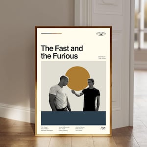 The Fast And The Furious Poster, Rob Cohen Poster, Mid Century Modern Art, Movie Print Art, Retro Poster, Wall Decor, Custom Poster