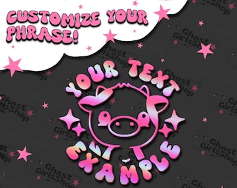 Custom Cute Cow Badge Car Decal / Certified Moobaru / Customizable Cow Badge Decal