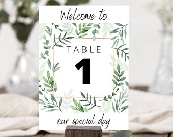 5x7 & 4x6 Table Numbers 1-20 Instant Download Printable, Printable Table Numbers, Modern Wedding Table Numbers, Table Decoration