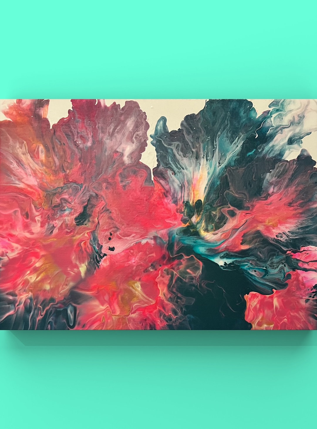 Vibrant Ink Burst Wall Art | Abstract Art | Acrylic Painting on Canvas ...