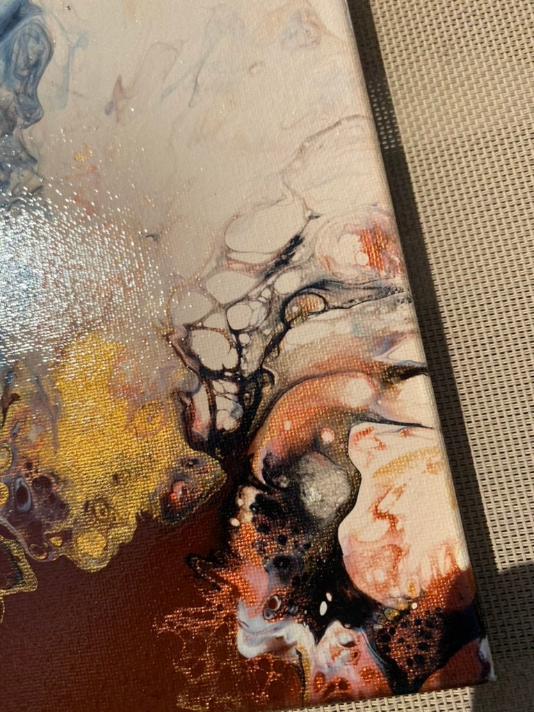 Browns, Bronze, Gold and Black | Dutch Pour | Abstract Art | Acrylic ...