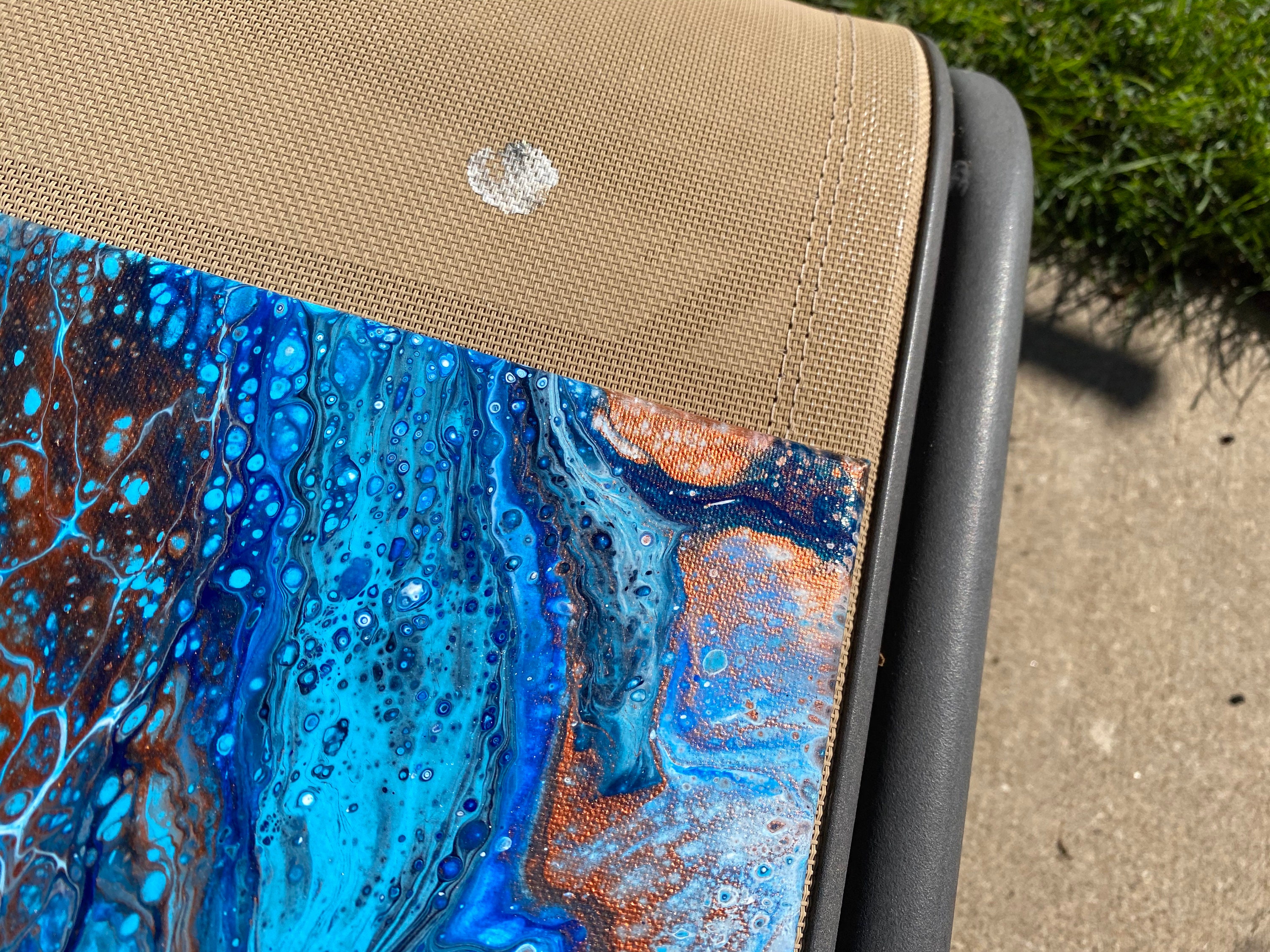 Blue & Copper Wall Art Abstract Art Acrylic Painting on Etsy UK