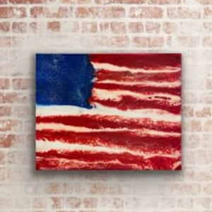 American Flag Wall Art | Abstract Art | Acrylic Painting on Canvas | Mixed Media